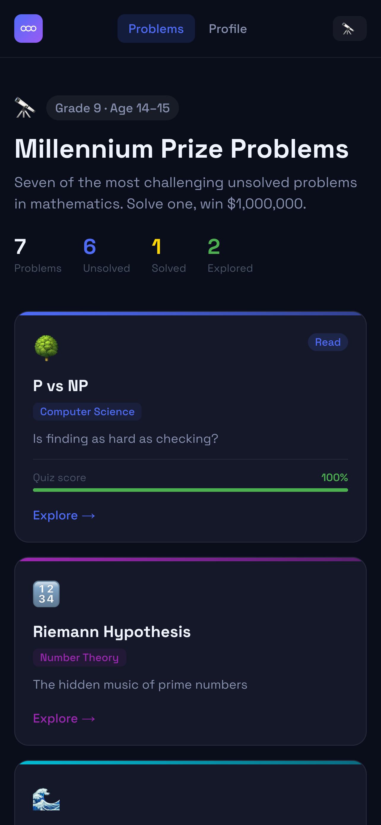 Millennium Problems screenshot 1